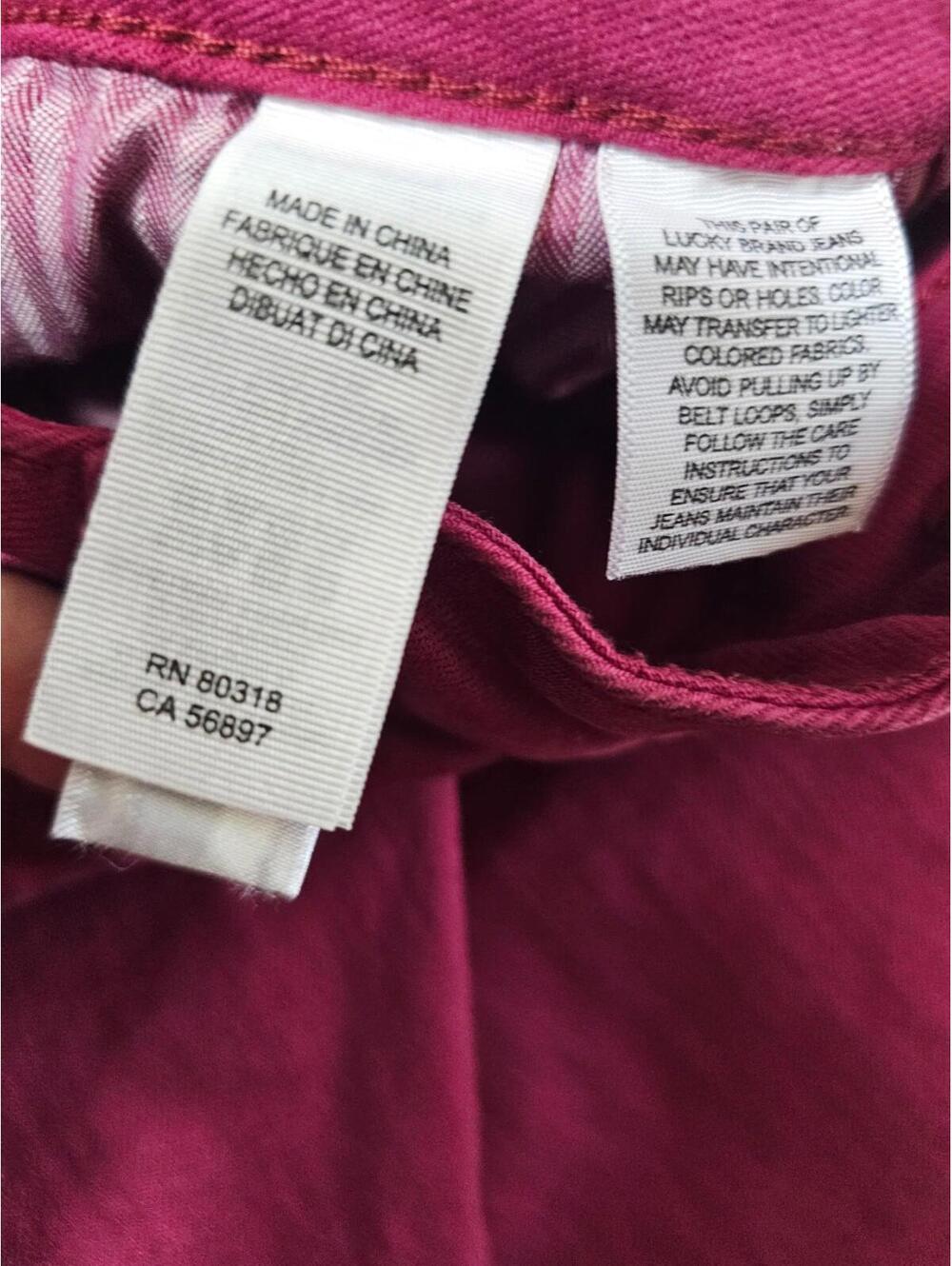 Women's Lucky Brand Denim Jeans Lolita Skinny Size 6/28 Burgundy Pockets Stretch - Picture 5 of 16